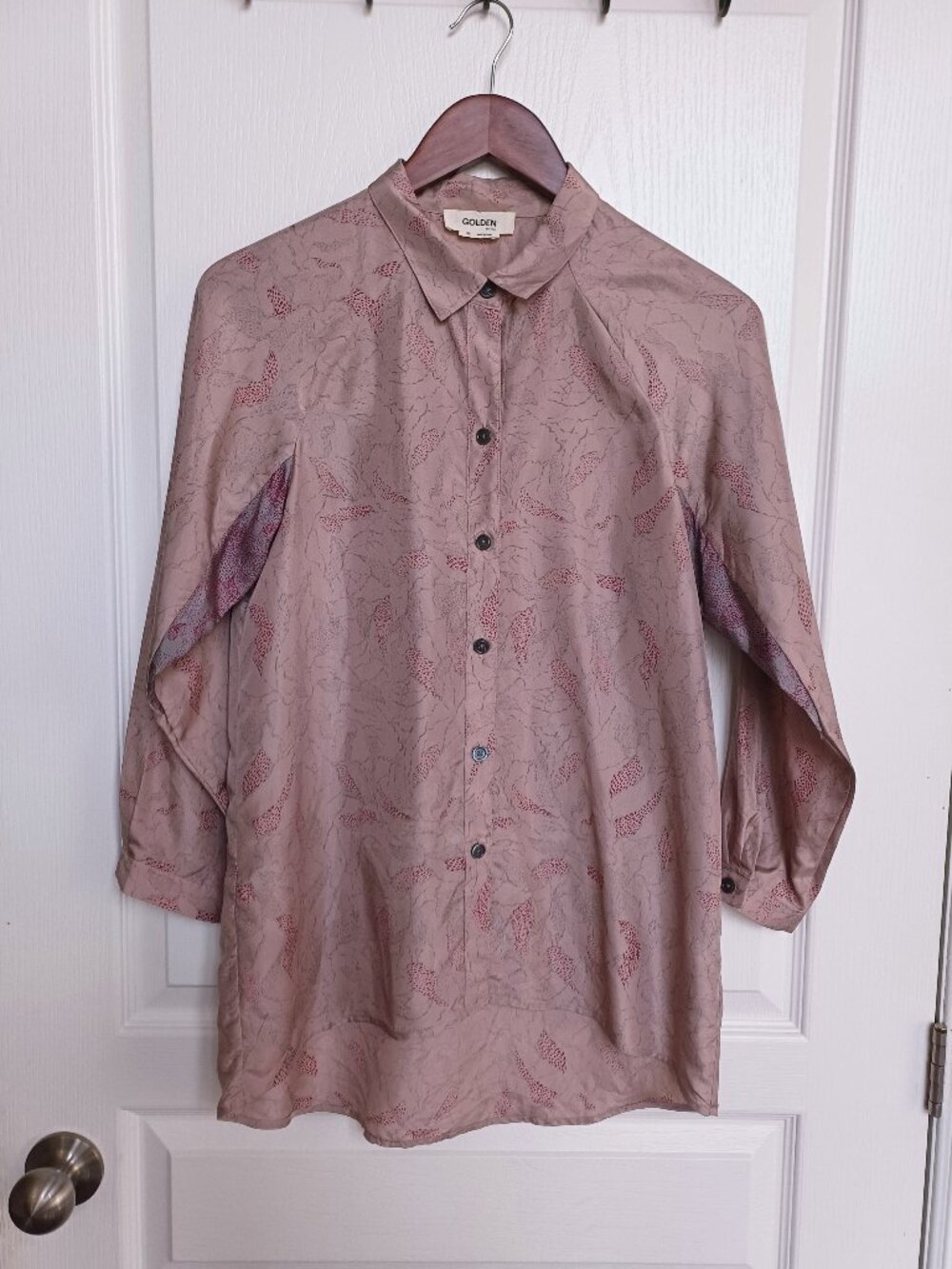 Aritzia 100% Silk Top Blouse TNA Golden